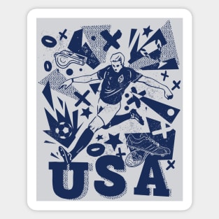 Vintage United States Soccer Player 2022 Grunge Football Sticker